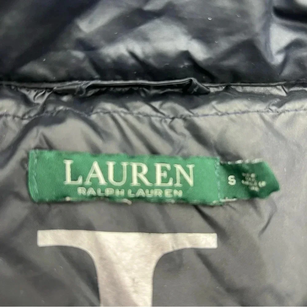 RALPH‎ LAUREN Woman’s S Quilted Hooded Packable DOWN Jacket Coat Puffer Black